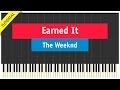 The Weeknd - Earned It - Piano Cover Tutorial ...
