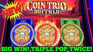 BIG WIN! TRIPLE POP TWICE ON NEW BUFFALO SLOT COIN TRIO BUFFALO SLOT | New Free Games Option