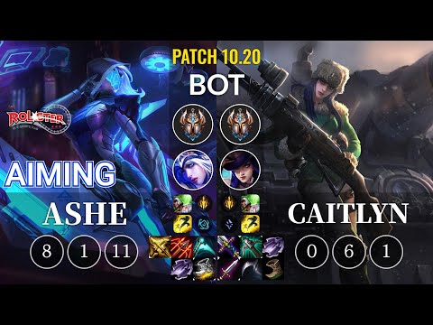 KT Aiming Ashe vs Caitlyn Bot - KR Patch 10.20