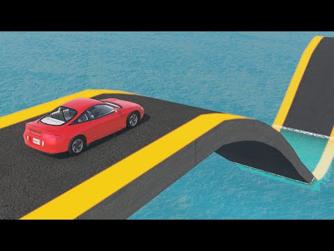 Impossible Weird Wave Bridge Crossing Cars Vs Deep Water - BeamNG.Drive
