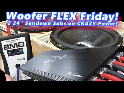 Woofer Flex Friday! 2 24" Sundown Audio Subwoofers WAY Overpowered by a B2 Audio "Raven" M15R