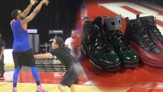 1 Vs 1! Jordan Flu Games Vs Jordan 6 Retro Champagne Shoes WAGER! On A NBA COURT!