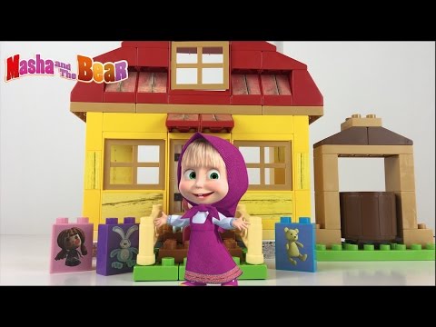MASHA AND THE BEAR MASHA'S HOME PLAYBIG BLOXX WITH BUILDING BRICKS WELL DOOR WINDOWS - STOP MOTION