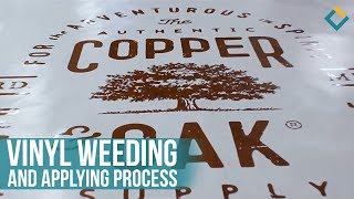 Weeding and Applying process of Vinyl Lettering on Acrylic Sign