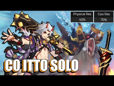Phys C0 Itto Solo Showcase vs Azhdaha - No Damage, 4p Shimenawa