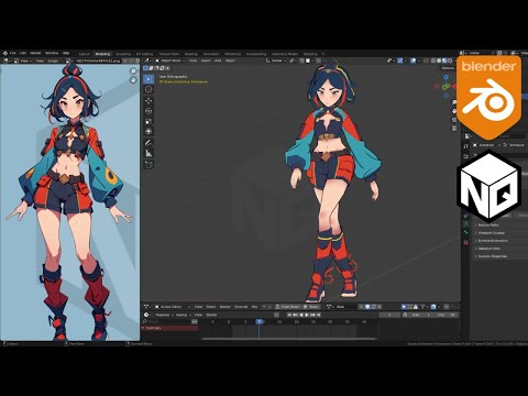 Blender 3D Quick Modeling Character For Game - Girl#01 - NhijQuang