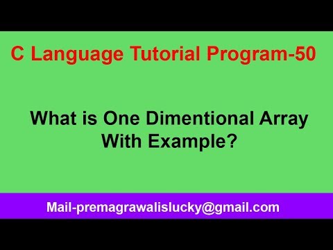 C Programming Tutorial | Program-50 | One Dimensional Array in C progrmming