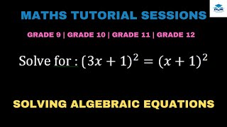 Solving algebraic equation