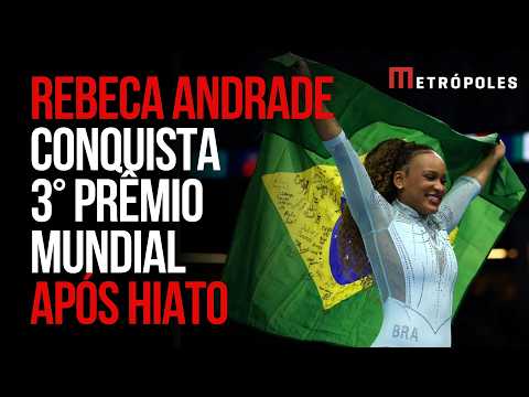 Após pausa de 3 anos, Rebeca Andrade brilha e é tricampeã mundial no salto