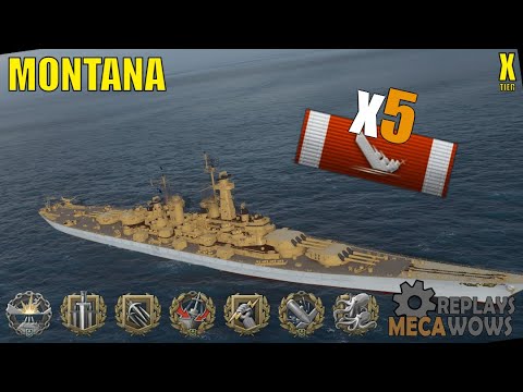 Battleship Montana 5 Kills & 267k Damage | World of Warships Gameplay