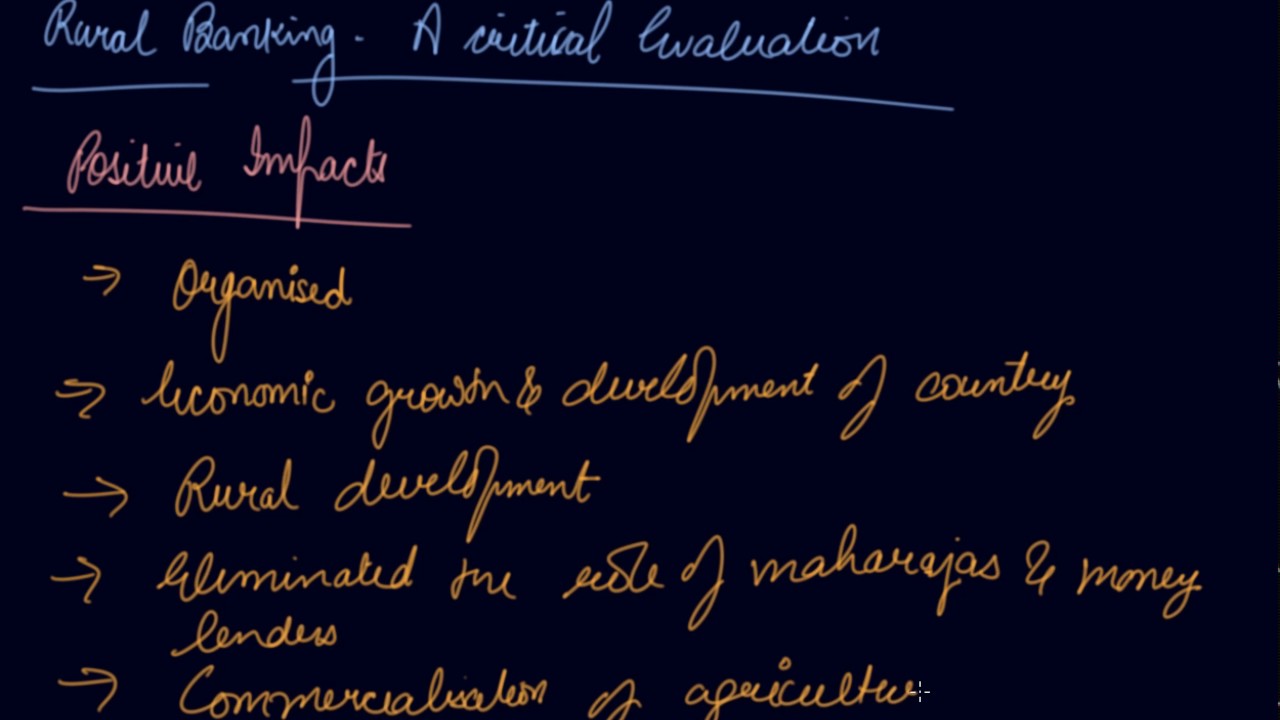 Rural Banking - A Critical Evaluation | Class 11 Economics  Rural Development