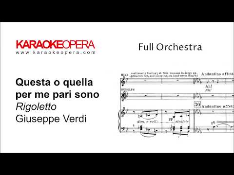 Karaoke Opera: Questa o quella - Rigoletto (Verdi) Orchestra only version with printed music