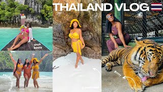 THAILAND TRAVEL VLOG | Black Girls, Birthday, Monkey Beach, Phi Phi Island, Elephants, and Tigers