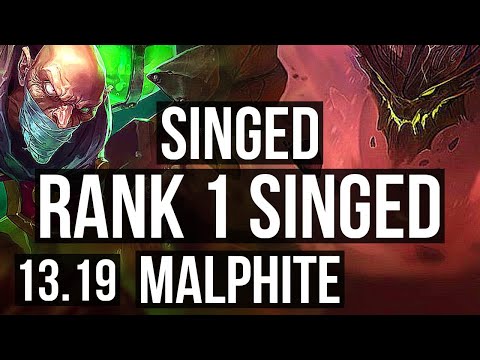 SINGED vs MALPHITE (TOP) | Rank 1 Singed, 6/3/14, 400+ games, Rank 27 | TR Challenger | 13.19