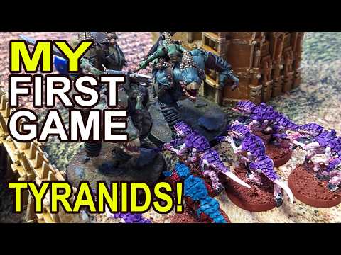 MY FIRST GAME TYRANIDS! 250 POINTS WITH ORKS VS BLOOD ANGELS & KROOT TAU! WARHAMMER 40K!!!