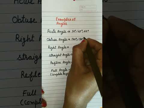 Examples of Angles|| Names of Angles || #maths  #angles #short