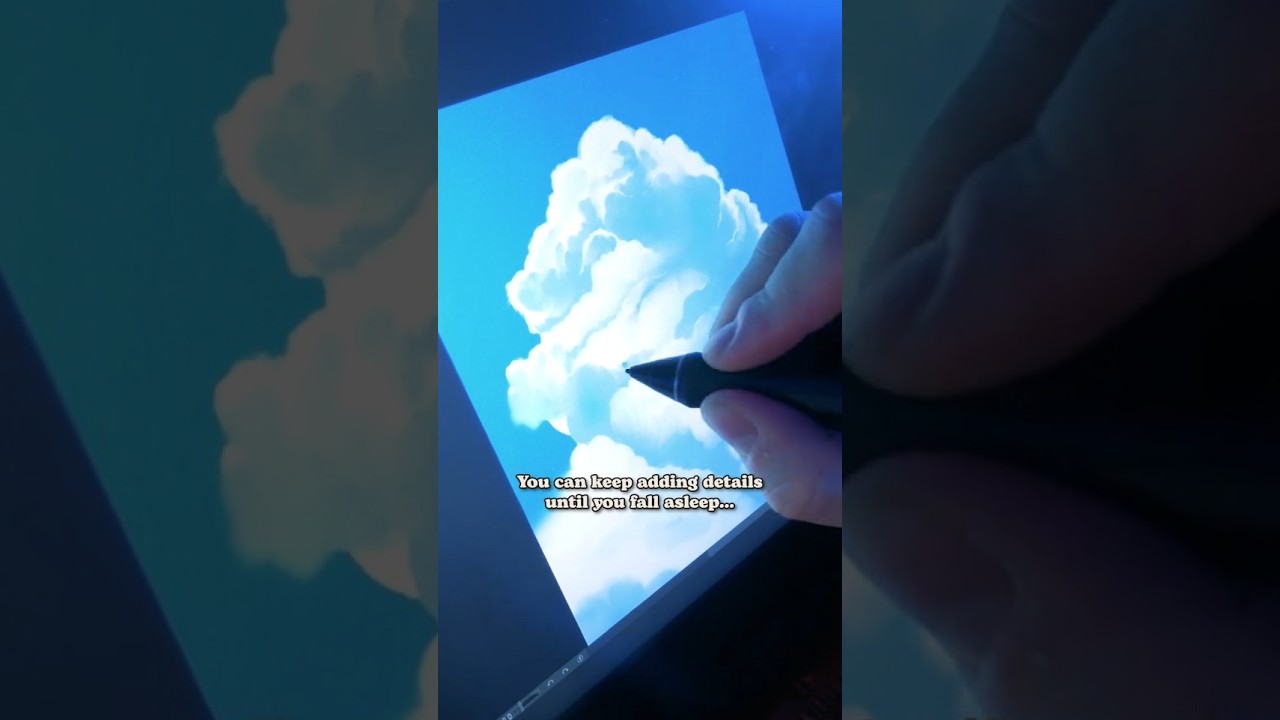 How to draw Studio GHIBLI Style CLOUDS #art #shorts