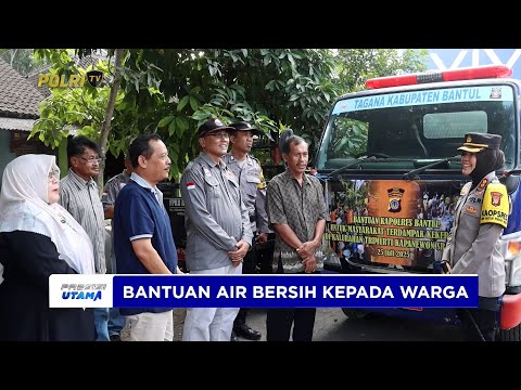 KAPOLRES BANTUL BAGIKAN AIR BERSIH KEPADA WARGA DI KELURAHAN TRIMURTI