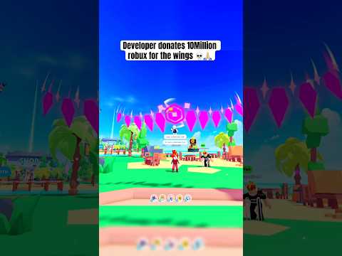 We both donated 10MILLION 😭 #shorts #roblox #plsdonate