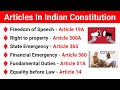 Important Articles Of Indian Constitution Important Articles MCQ