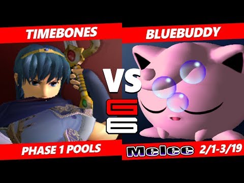 Genesis 6 SSBM - TimeBones (Marth) VS BlueBuddy (Jigglypuff) Smash Melee Pools