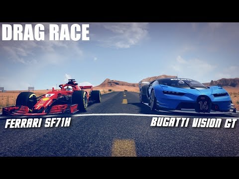 2018 FERRARI F1 VS BUGATTI VISION GT DRAG RACE (x2 RACES) | ASSETTO CORSA