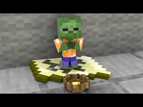 Baby Zombie Gangster Become a Beggar - Minecraft Animation