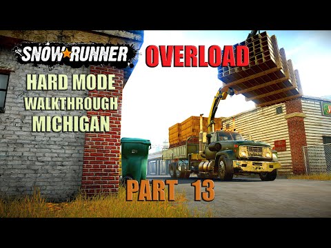 SnowRunner Hard Mode Walkthrough Part 13 | Wet Harvest | Michigan | Black River