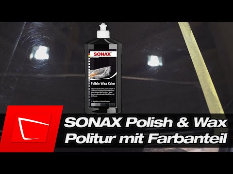 SONAX Polish & Wax Color black in the test - polish with color component - remove and cover scrat...