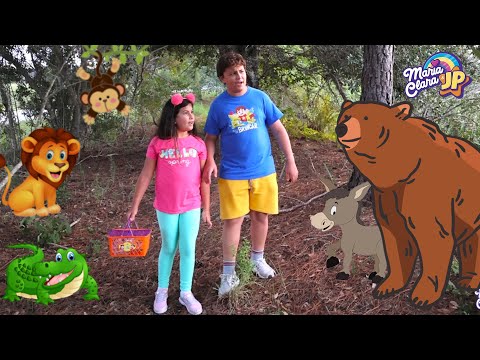 Maria Clara and JP on an adventure in the forest