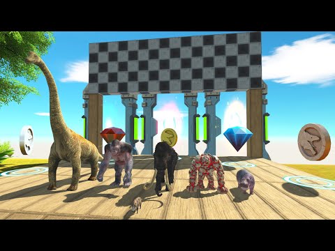 TEAM SLOWEST VS FASTEST SPEED RACE DINOSAURS ANIMAL FUNNY - Animal Revolt Battle Simulator
