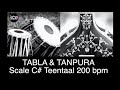 Tabla And Tanpura Scale C Teen Taal 200 Bpm Drut Laya Scale C Sharp