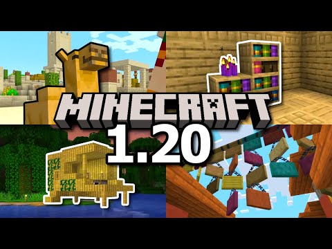 Minecraft 1.20 Update : Camels, Bamboo Wood, Rafts, Hanging Signs, New Bookshelf & More!