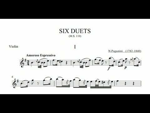 Paganini: 6 Duets for Violin and Guitar MS.110 (Sheet Music)
