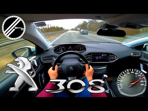 Peugeot 308 II 1.6 THP 125 PS Top Speed Drive German Autobahn No Speedlimit