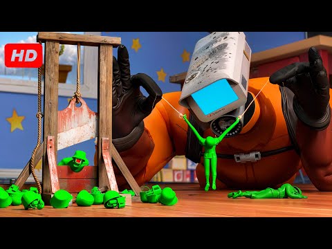 Giant Cameraman vs Tiny Green Army Soldiers 💥🎥 (Epic Miniature Battle)