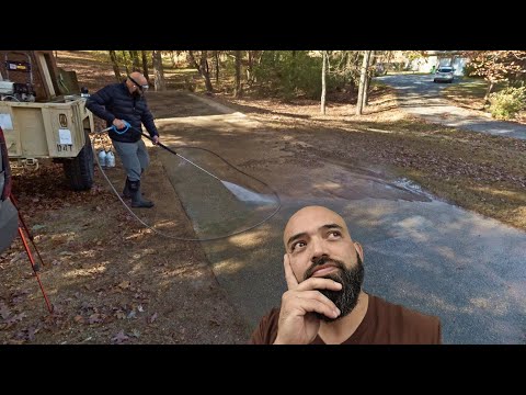 Hyperlapse Can A POWERFUL Pressure Washer Remove THICK Dirt From Driveways