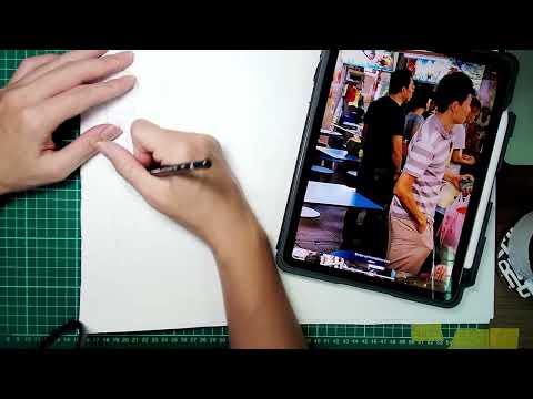 Monochrome robot dreams of people?  -  Drawing session (Part 2/8)