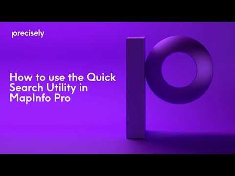 Understanding the Quick Search utility in MapInfo Pro
