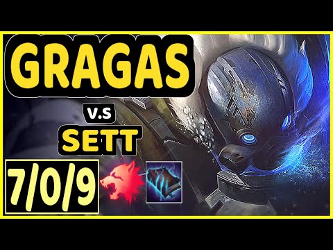 GIDEON (GRAGAS) vs SETT - 7/0/9 KDA JUNGLE CHALLENGER GAMEPLAY - KR