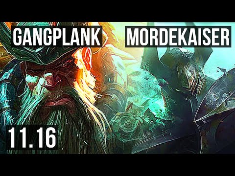 GANGPLANK vs MORDEKAISER (TOP) | 3.1M mastery, 1300+ games, 8/2/12 | BR Diamond | v11.16