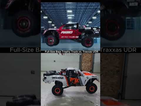Full-Size Baja Trophy Truck vs. Traxxas UDR – EPIC Drop Test!