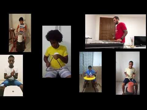 NEOJIBA Conectado - Percussionistas do Núcleo de Pirajá tocando a cantiga infantil "A Canoa Virou"