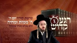 הרב מנחם מנדל פומרנץ | רגע קדוש מהאור החיים - פרשת קרח יום ה' • ה' ממית ומחיה •