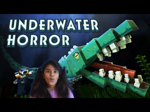 Surviving Underwater Sea Monsters in Minecraft