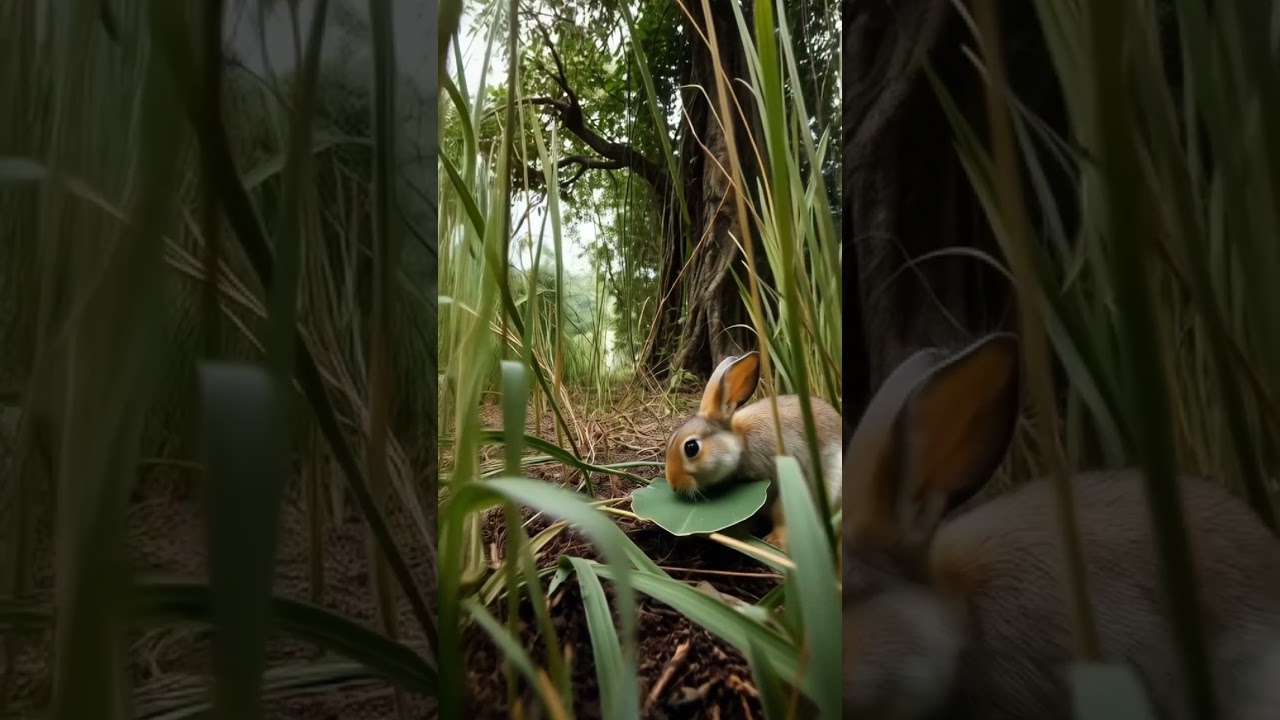 🐰 A Wild Rabbit’s Day in the Forest | Nature’s Tiny Explorer 🌿 #rabbit #pov #wildlife #fyp #fypage