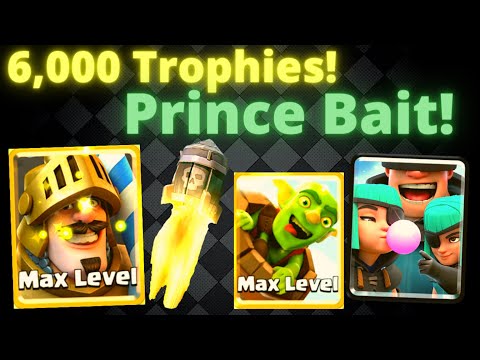 6,000 Trophies Gameplay with Prince Bait! - Clash Royale Ladder Pushing with Prince Log Bait!