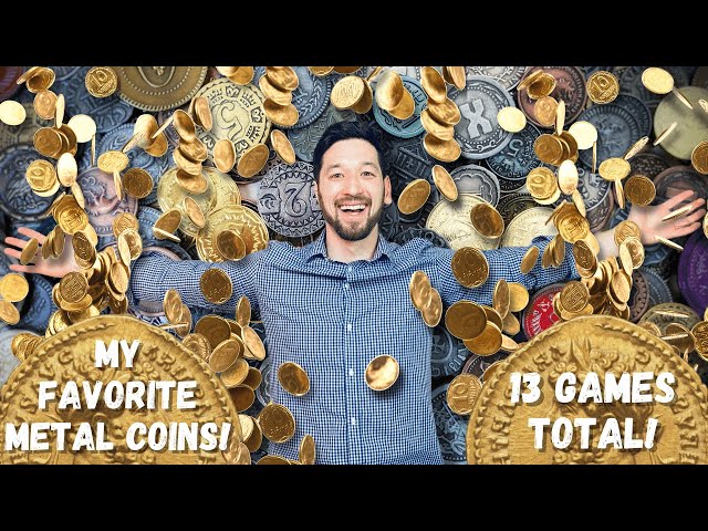 Vídeo relacionado con Prefdo Monedas de metal para juegos de mesa, 15 fichas del tesoro para póquer, RPG, juegos de mesa de estrategia, moneda de fantasía, moneda genérica resistente (bronce, 10 monedas)