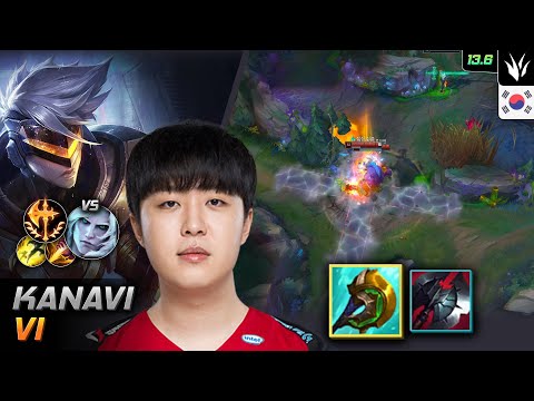 Kanavi Jungle Vi Build Divine Sunderer Conqueror - Kanavi Vi Match Highlight - LOL KR 13.6