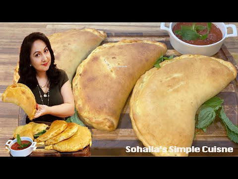 Homemade Simple and Easy Oven Baked Calzones Recipe | Simplest Italian Calzone Dough Recipe
